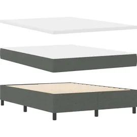 vidaXL Boxspringbett mit Matratze Dunkelgrau 140 x 190 cm Stoff