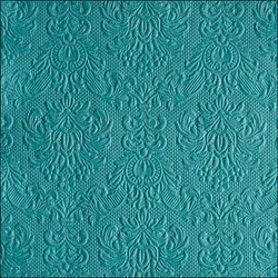 Ambiente 15 Servietten Papier 33x33cm 3-lagig - Einweg Papierservietten mit Ornamenten geprägt Hochzeit Dinner Gastronomie Party Hochzeitsservietten Petrol