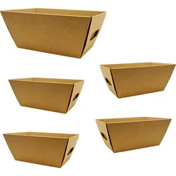 5x Leere Kartonschachtel ohne Deckel 26x17x11cm - Geschenkbox für Weihnachten, Ostern, Vatertag, Muttertag, für Firmenkörbe