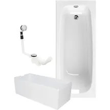 Calmwaters Badewanne Komplettset 180 x 80 cm Ablaufgarnitur