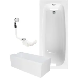 Calmwaters Badewanne Komplettset 180 x 80 cm Ablaufgarnitur