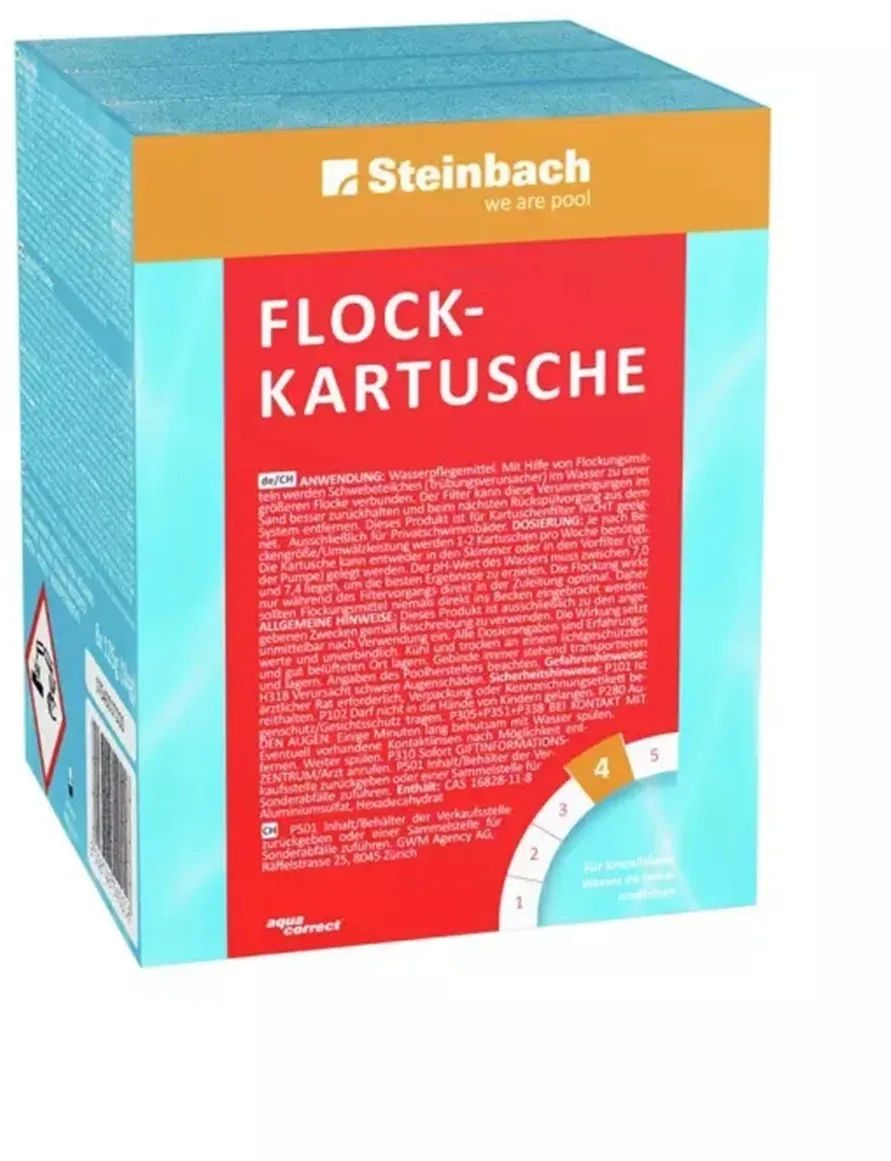 Steinbach Flockkartusche 1kg, Flockungsmittel Pool, Wasserpflege