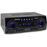 Fenton AV460 Mini Verstärker HiFi Verstärker mit Bluetooth, 2-Kanal-Amplifier, Digitaler Equalizer, 500 Watt, MP3 Player, USB, SD, beleuchtetes Display, MIC-In, Echo Funktion für Karaoke - Schwarz