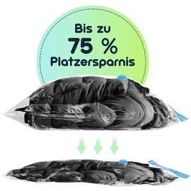 ideoon home Ideoon, Kleidersack + Hängeaufbewahrung, 9er-Set platzsparende Vakuumbeutel XL, 80 x 120 cm, Kompression mit dem Staubsauger,