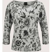 Madeleine Longpullover mit floralem Druck Grau 34