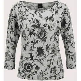 Madeleine Longpullover mit floralem Druck Grau 34