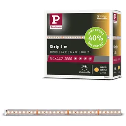 PAULMANN LED-Streifen "MaxLED 1000 LED Strip Warmweiß Einzelstripe", silber (silberfarben), Dioden 128 St., Gesamtlänge 1m, Lichterketten