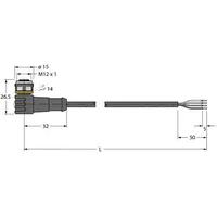 Turck 6631981 Sensor-/Aktor-Anschlussleitung 5m Polzahl: 4 1St.