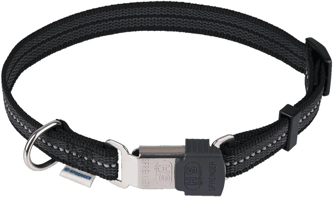 SPRENGER Verstellbares Hundehalsband mit ClicLock-Verschluss schwarz 40 - 55 cm