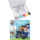 PAW PATROL Malblock WASSERFARBEN MALBUCH "Paw Patrol" mit 20 Seiten Pinsel Farben 06, Kinder Malspass Geschenk