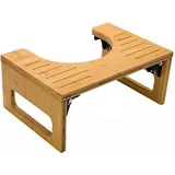 Bamboe WC Krukje – Inklapbar und ergonomisch – Hochwertiges und nachhaltiges Badezimmeraccessoire – Für Erwachsene und Kinder – Verbessert... - Braun