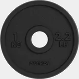 Hantelscheibe aus teilweise recyceltem Gusseisen 1 kg 28 mm Einheitsfarbe 1kg