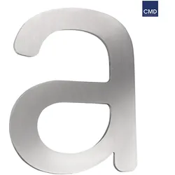 CMD Creative Metalldesign Hausnummer a aus gebürstetem Edelstahl für Zahlen, Höhe 16cm CMD-a