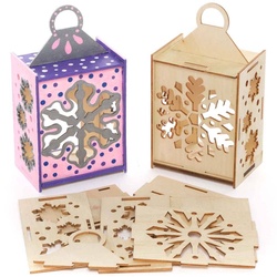 Schneeflocken Holzlaternen-Bastelsets (pro Set 3) Bastelaktivitäten zu Weihnachten