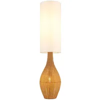 Nowa Stehlampe Rattan Optik braun Boho Stehleuchte Textil Wohnzimmerlampe