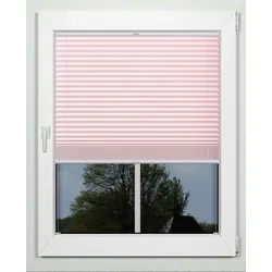 Plissee INDEKO "simple", rosa (rosé, weiß), B:110cm H:220cm, Obermaterial: 94% Polyester, 6% sonstige Fasern, Plissees, nach Maß