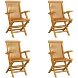 vidaXL Klappbare Gartenstühle 4 Stk. Massivholz Teak