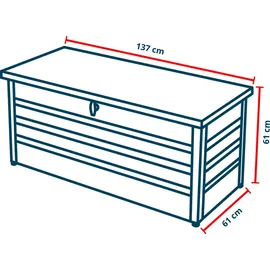 primeyard Gartenbox 137 x 61 cm Anthrazit