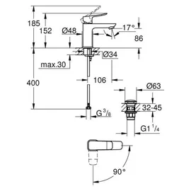 Grohe Dice Waschtischarmatur Chrom