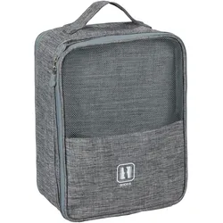 Relaxdays Schuhtasche Reise, für Trolley, Transport Schuhe, Slipper, Sneaker, Schuhaufbewahrung HxBxT: 30x23x14 cm, grau