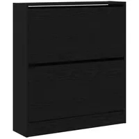 VidaXL Schuhschrank mit Klappschublade Schwarz Eiche 80x21x87,5 cm