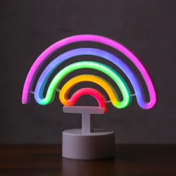 LED NEON Figur Regenbogen Neonlicht Neonschild Leuchtfigur USB 19cm