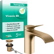 Hansgrohe Vivenis Waschtischarmatur 80 Bronze gebürstet