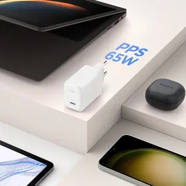SPIGEN USB-C Netzladegerät PD 3.0 PPS 65W + USB-C Kabel - Schnellladegerät Weiß | Weiß