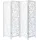 Homestyle4u Paravent Raumteiler 4 teilig Kiefer Holz Ornamente Weiß |