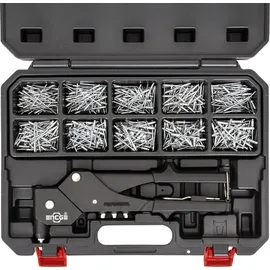 Stier Blindnieten-Satz Premium mit 360°-Handnietzange und Blindnieten 501-teilig