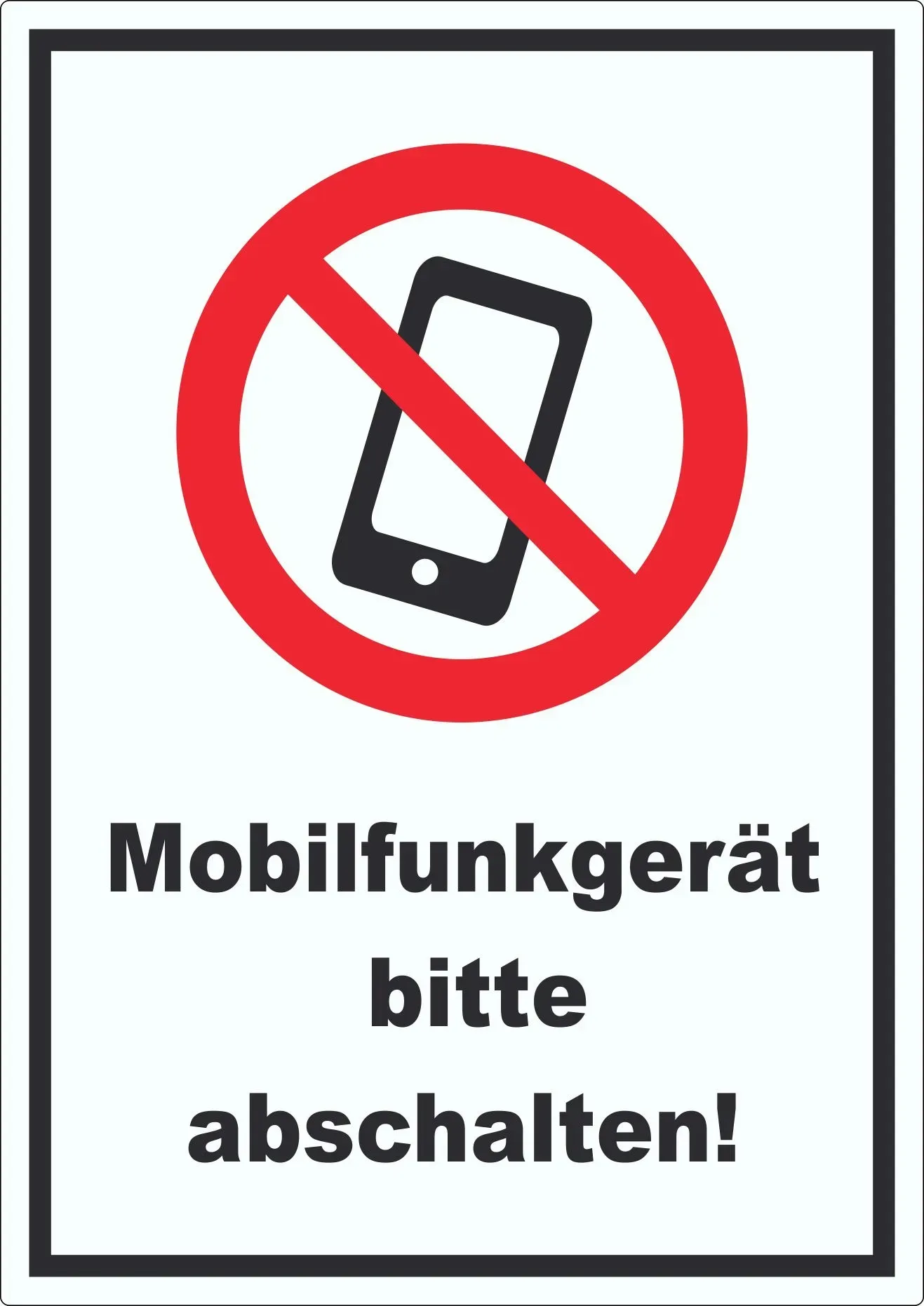 Smartphone Handy aus Mobilfunkgerät abschalten Aufkleber A6 (105x148mm)