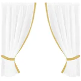 arsvita Gardinenset mit Stangendurchzug, Satin 140x120 cm - gelb