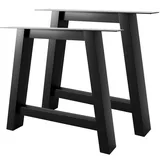 MetaloPro 2 Stück Tischbeine-Metall Extreme Schwarz 72cm I Tischkufen Esstisch-Beine Schwerlast Tisch-Gestell Tisch-Untergestell Möbelfüße Tischfüße, Couchtisch Esstisch Wohnzimmertisch Schreibtisch