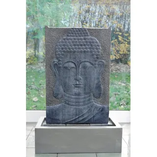 Köhko Zimmerbrunnen Wasserspiel Buddha Höhe ca. 102 CM mit LED Wasserwand grau