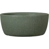 Scheurich Linetto Bowl 30, Pflanzgefäß/Blumentopf/Pflanzkübel, rund, Farbe: Dark Green, hergestellt mit recyceltem Kunststoff, 10 Jahre Garantie, für den Außenbereich