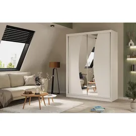 altdecor Schiebetürenschrank VOXI 160 x 216 x 61 cm Weiß