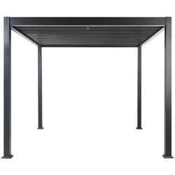 Garten-Pergola 310x310 cm Schwarz FORNOLI