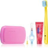 Curaprox Travel Set Kosmetik-Reiseset für Zähne, Zunge und Zahnfleisch Pink
