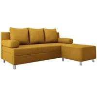 Mirjan24 Schlafsofa, Gelb, Textil, L-Form,Rechteckig, 192x80 cm, Wohnzimmer, Sofas & Couches, Wohnlandschaften, Ecksofas