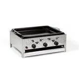 Edelstahl-Brenner 3-flammig 11kW Gasbräter mit emaillierter Pfanne Grill BBQ P3E