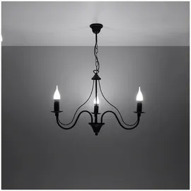 Sollux Minerwa 3-flg. E14 40W 60 cm schwarz