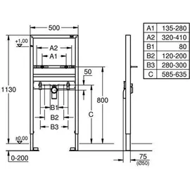 Grohe Rapid SL Vorwandelement für Waschtisch 113 cm