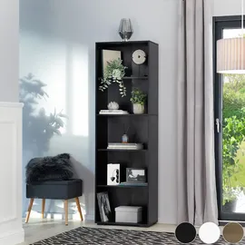 Tectake Bücherregal 60 x 30 x 190 cm Braun