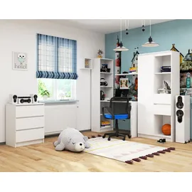 akord furniture factory AKORD SMART Weiß Schreibtischbibliothek B125 x H180 x T50 cm