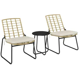 Outsunny Rattan Set 3-tlg. Beige/Braun