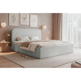 Selsey Polsterbett 140x200 mit Bettkasten, Chenille, hellgrau -