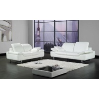 JVmoebel Sofa Sofagarnitur Sofa Couch Ledersofa Sitz Polster Sofas 3 1 Sitz Couchen, Made in Europe weiß