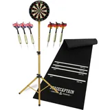 Stagecaptain BullsEye Pro Dartscheibe Sisal inkl. Ständer und Matte Set