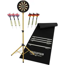 Stagecaptain BullsEye Pro Dartscheibe Sisal inkl. Ständer und Matte Set