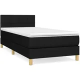 vidaXL Boxspringbett mit Matratze Schwarz 100x200 cm Stoff